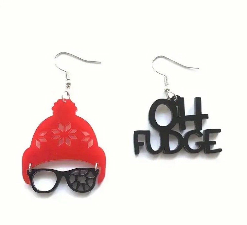 Oh Fudge! Christmas Story Funny Earrings 