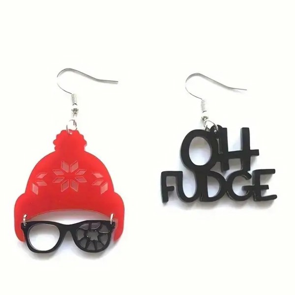 Oh Fudge! Christmas Story Funny Earrings 