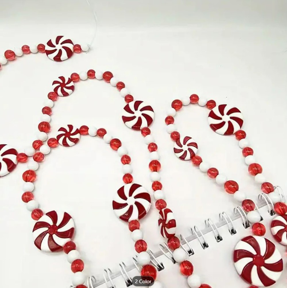 8' Peppermint Candy Garland 