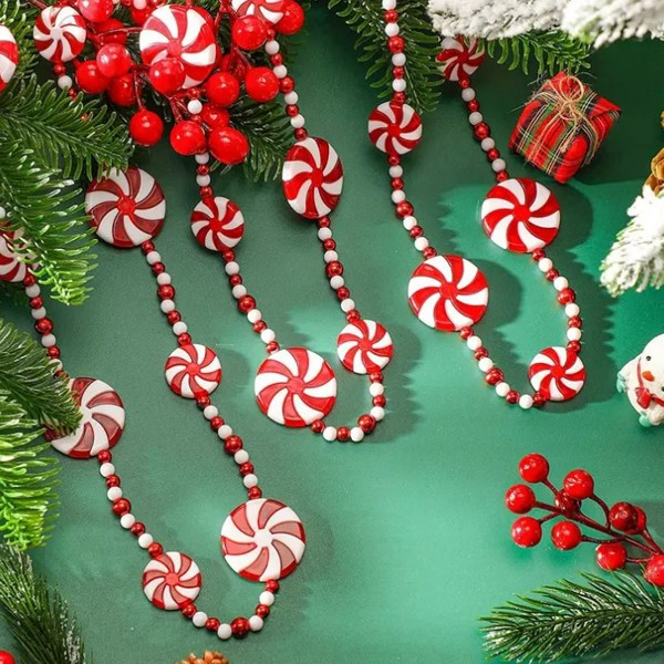 8' Peppermint Garland 