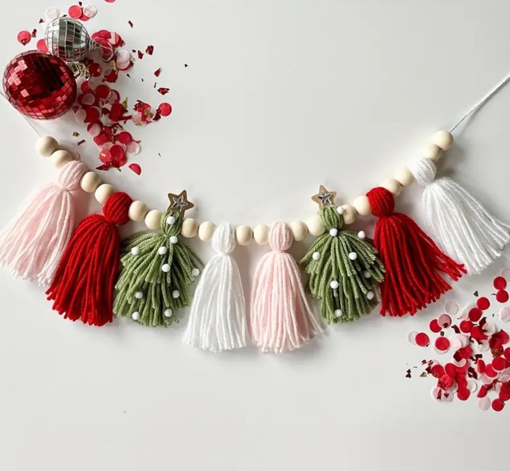 Whimsical Christmas Tassel Garland 