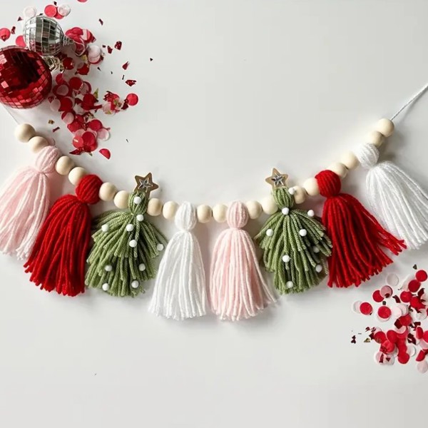 Whimsical Christmas Tassel Garland 