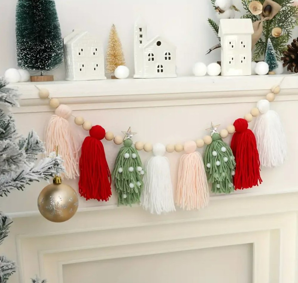 Whimsical Christmas Tassel Garland 