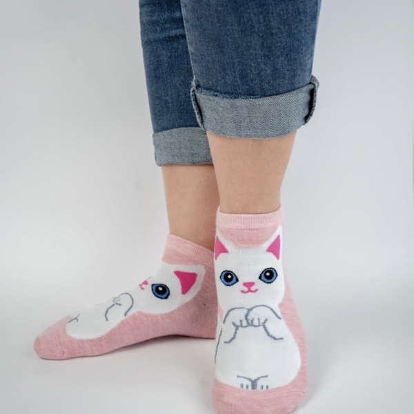 Kitty Cat Socks Pink