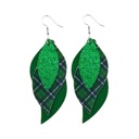  Green Plaid Christmas Earrings