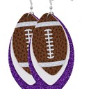  Purple & White Football Earrings