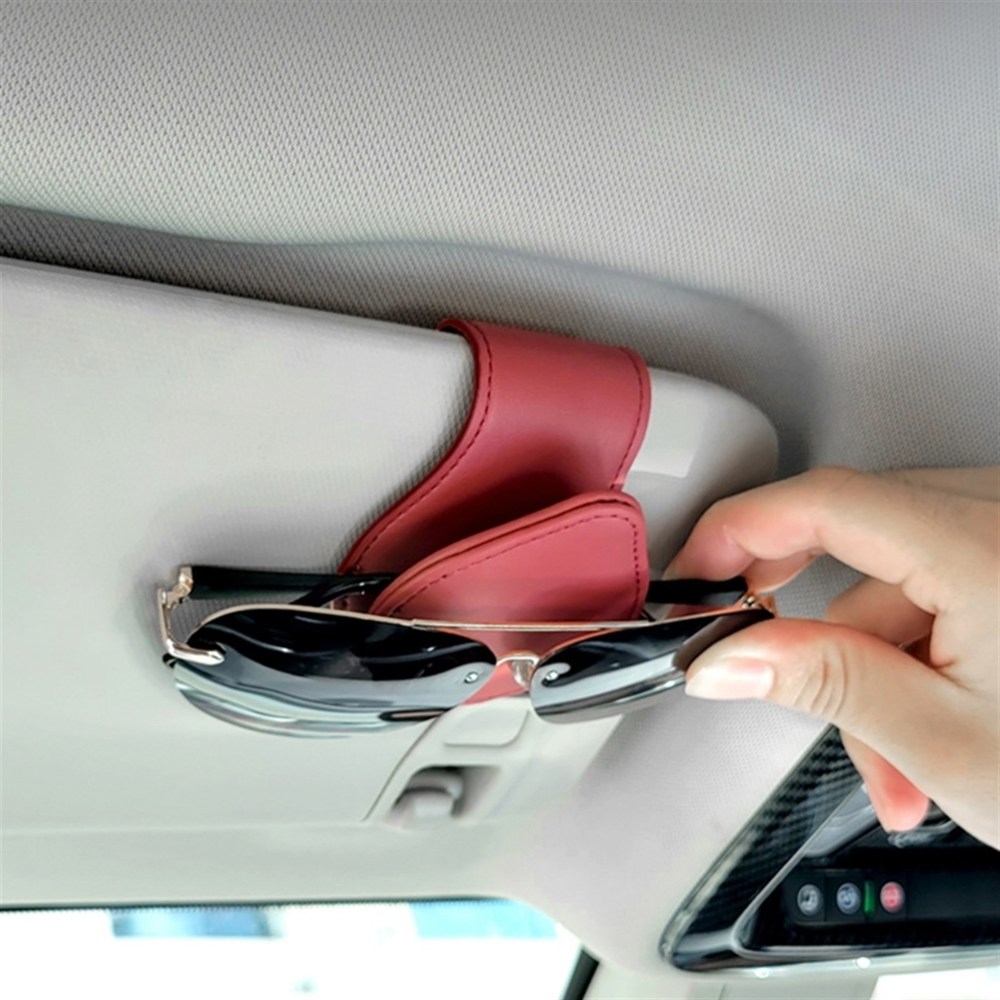 Leather Magnetic Sunglasses Holder Clip