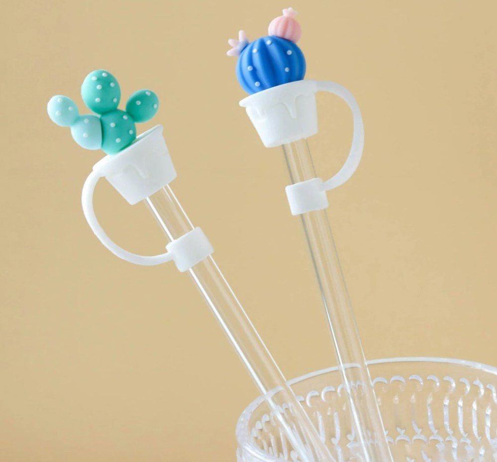 2pc Cactus Straw Toppers