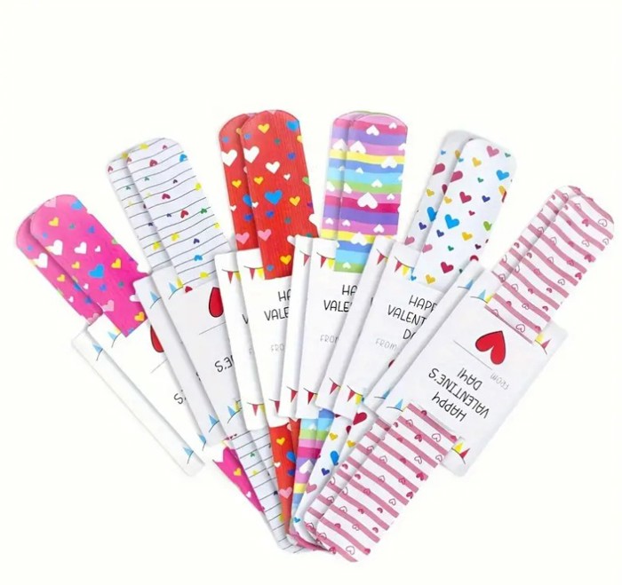 12pc Slap Bracelet Valentine's Card Kit