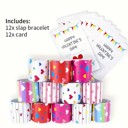  12pc Slap Bracelet Valentine's Card Kit