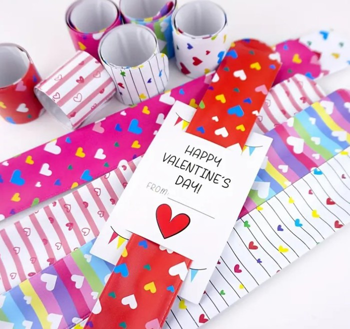 12pc Slap Bracelet Valentine's Card Kit