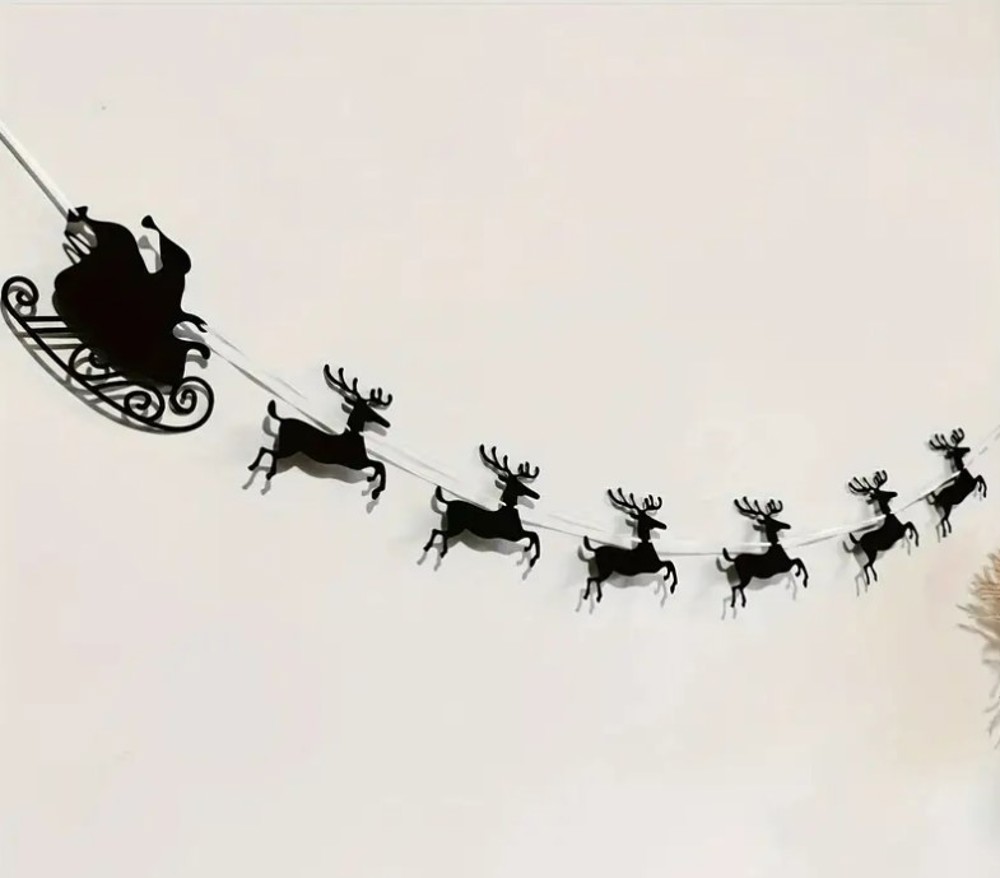 DIY Santa Sleigh & Reindeer Christmas Banner Set 