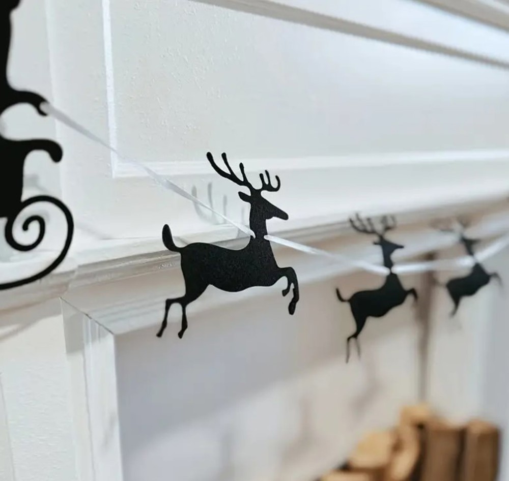 DIY Santa Sleigh & Reindeer Christmas Banner Set 