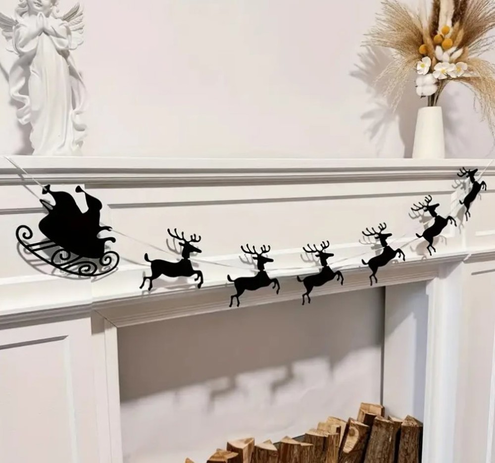 DIY Santa Sleigh & Reindeer Christmas Banner Set 