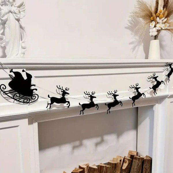 DIY Santa Sleigh & Reindeer Christmas Banner Set 