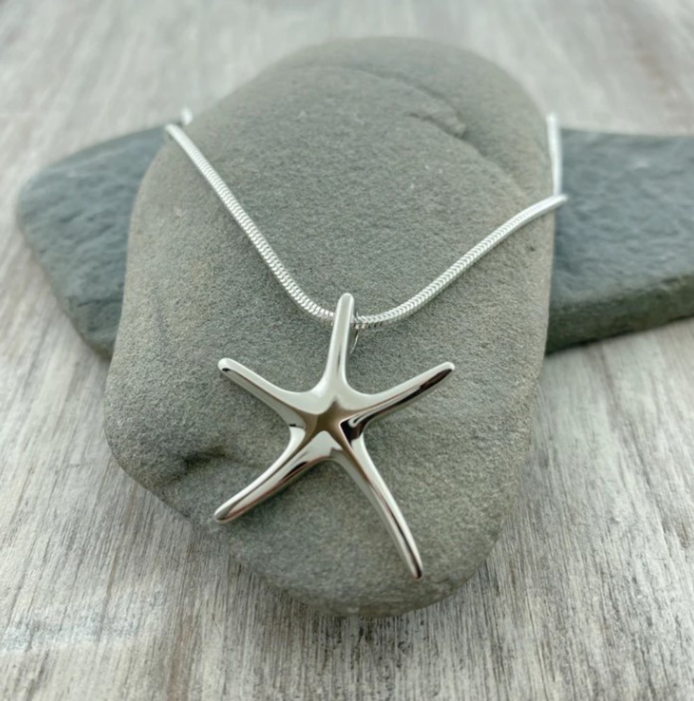 Dancing Starfish Silver Necklace