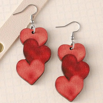 Triple Heart Valentine's Day Earrings 