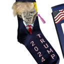  Trump 2024 Funny Hair Socks w/ Comb