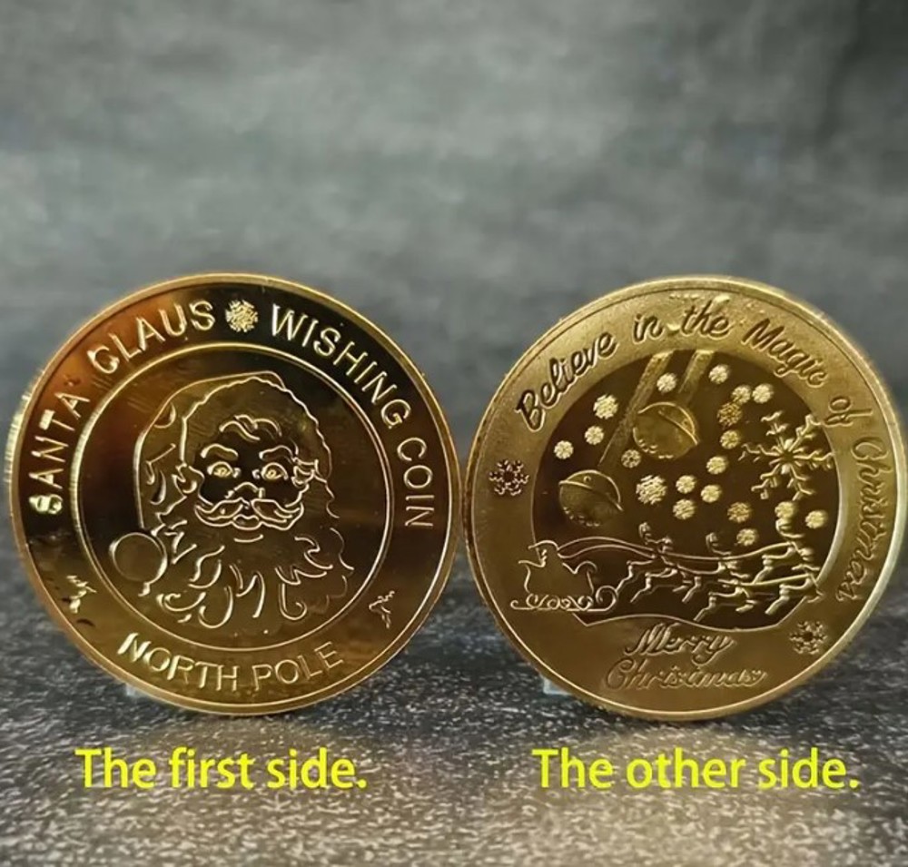 Gold Santa Wishing Coin