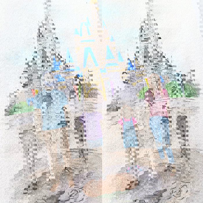 Faceless Watercolor Family Portrait