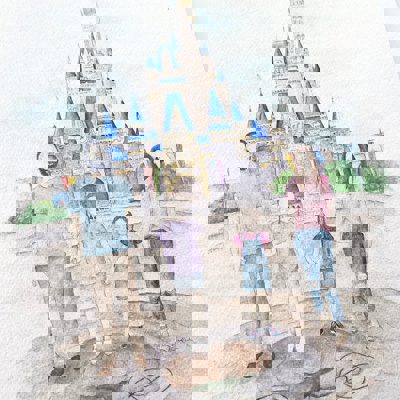 Faceless Watercolor Family Portrait
