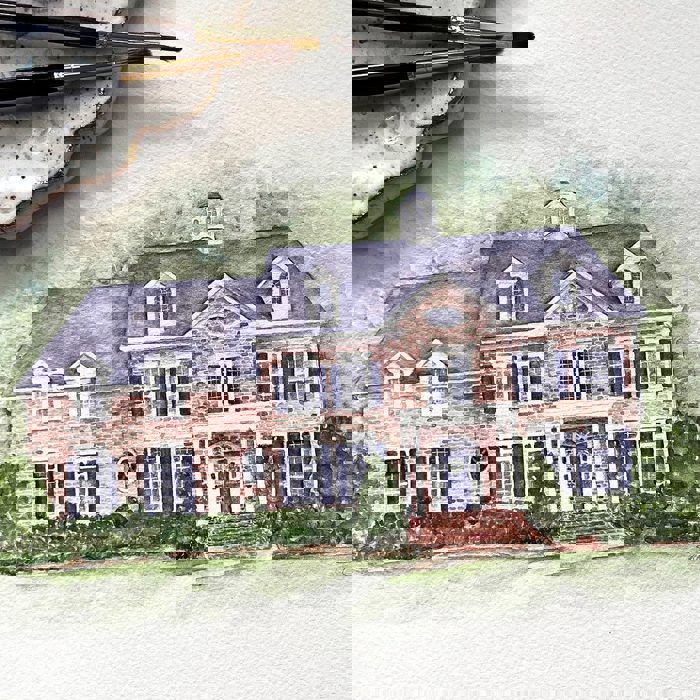 Custom Watercolor House Portrait