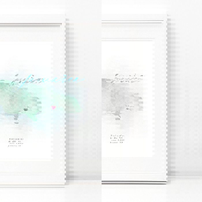 Personalized Watercolor Map 