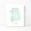 Alabama 5x7 - Portrait Personalized Watercolor Map 