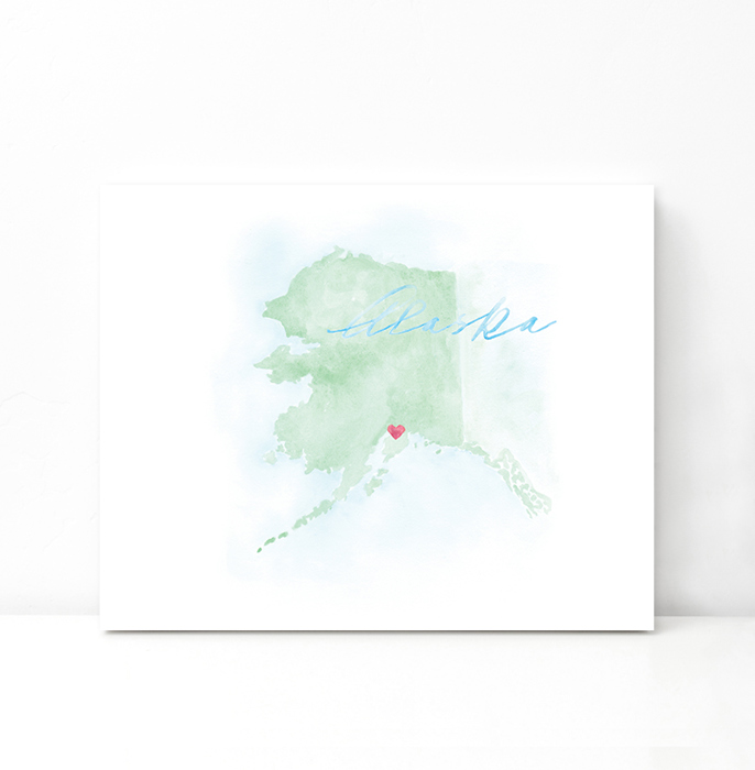 Personalized Watercolor Map 