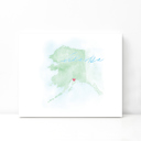 Alaska 5x7 - Landscape Personalized Watercolor Map 