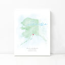 Alaska 5x7 - Portrait Personalized Watercolor Map 