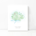 Antigua 5x7 - Portrait Personalized Watercolor Map 