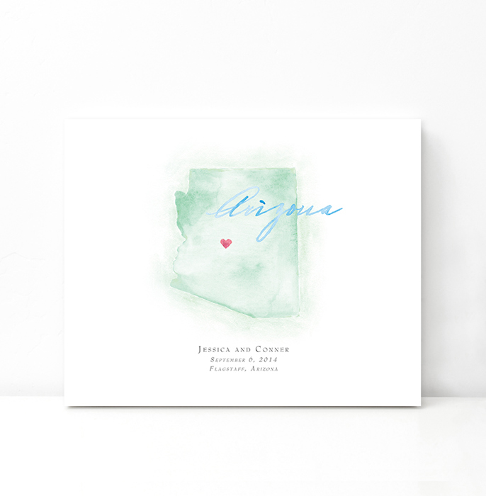 Personalized Watercolor Map 