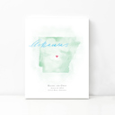 Arkansas 5x7 - Portrait Personalized Watercolor Map 