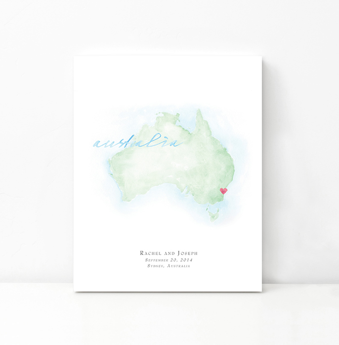 Personalized Watercolor Map 