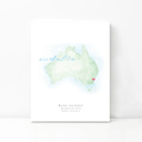 Australia 5x7 - Portrait Personalized Watercolor Map 