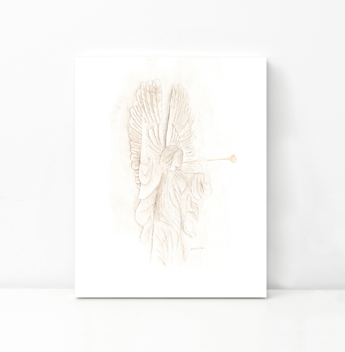 Bass Hall Angel Watercolor Art Print - Fort Worth, Texas