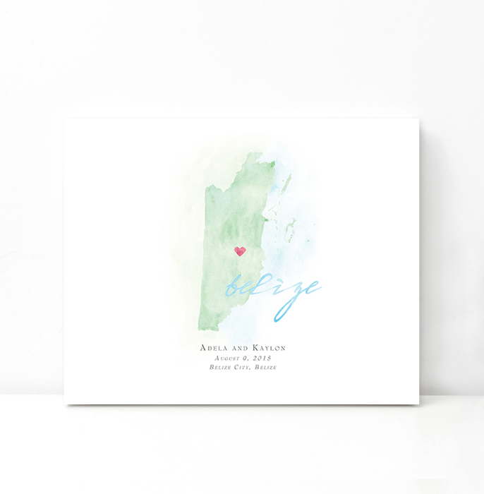 Personalized Watercolor Map 