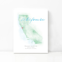 California 5x7 - Portrait Personalized Watercolor Map 