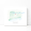 Connecticut 5x7 - Landscape Personalized Watercolor Map 