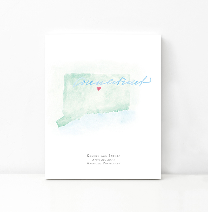 Personalized Watercolor Map 