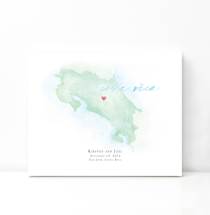 Personalized Watercolor Map 