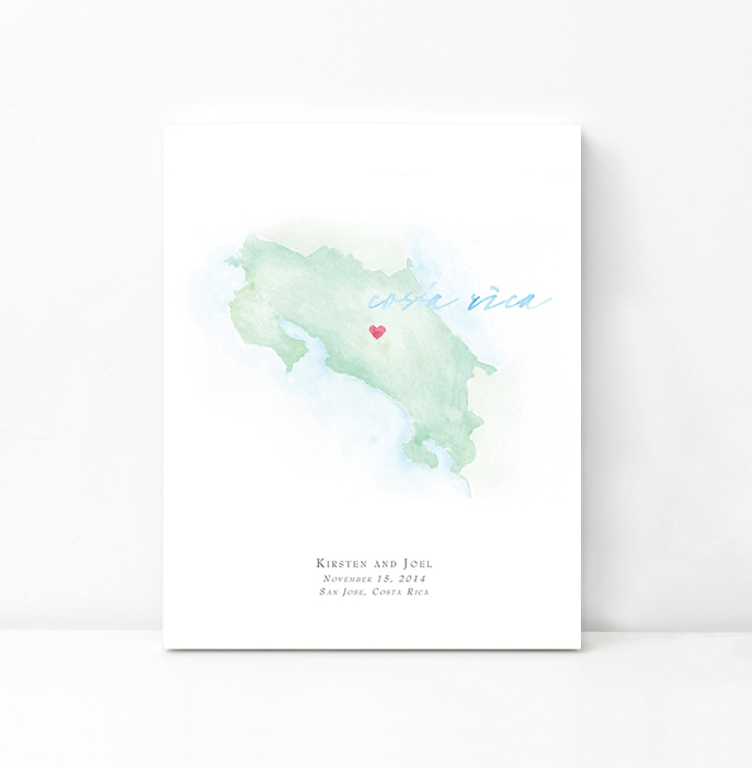 Personalized Watercolor Map 