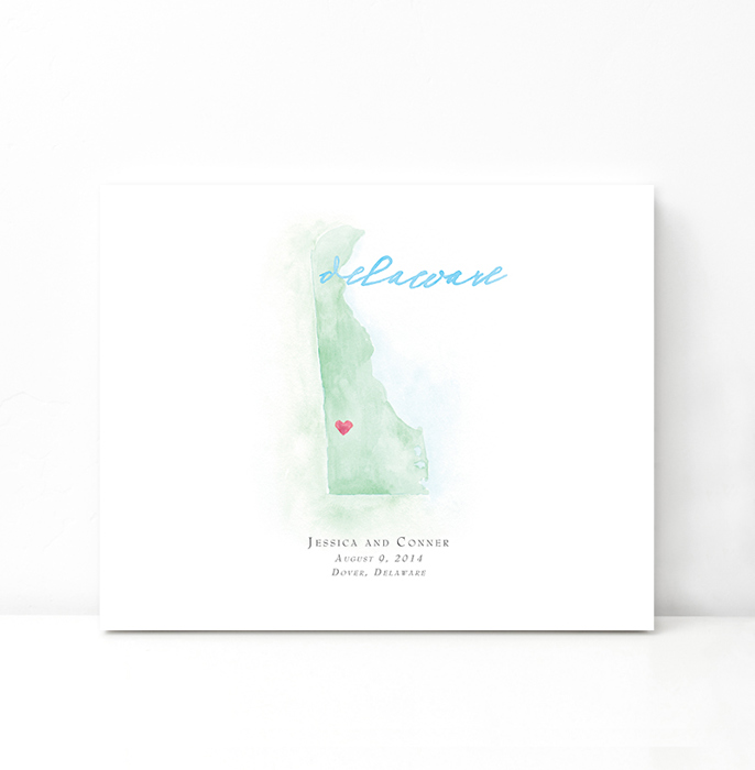 Personalized Watercolor Map 
