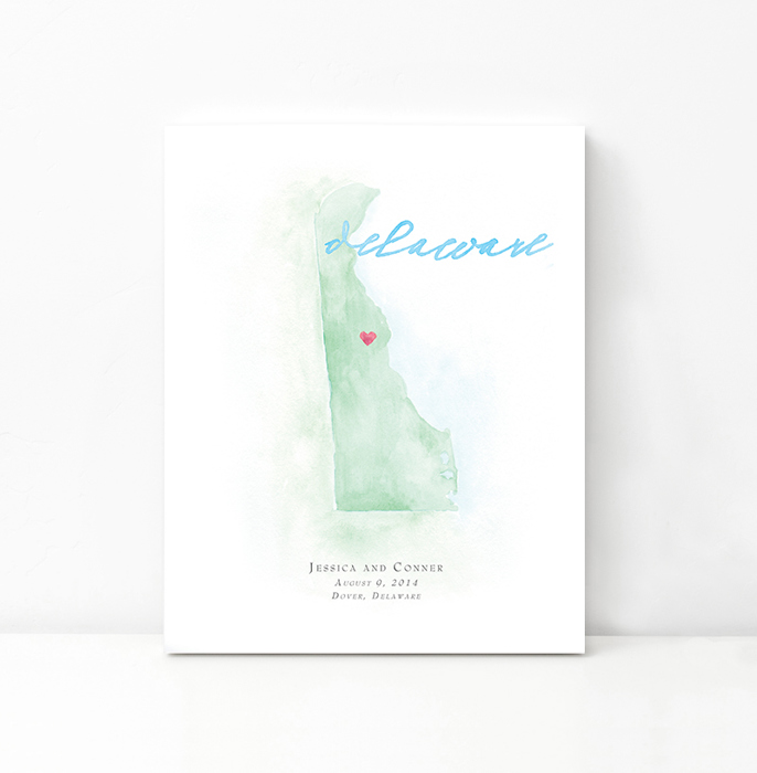 Personalized Watercolor Map 