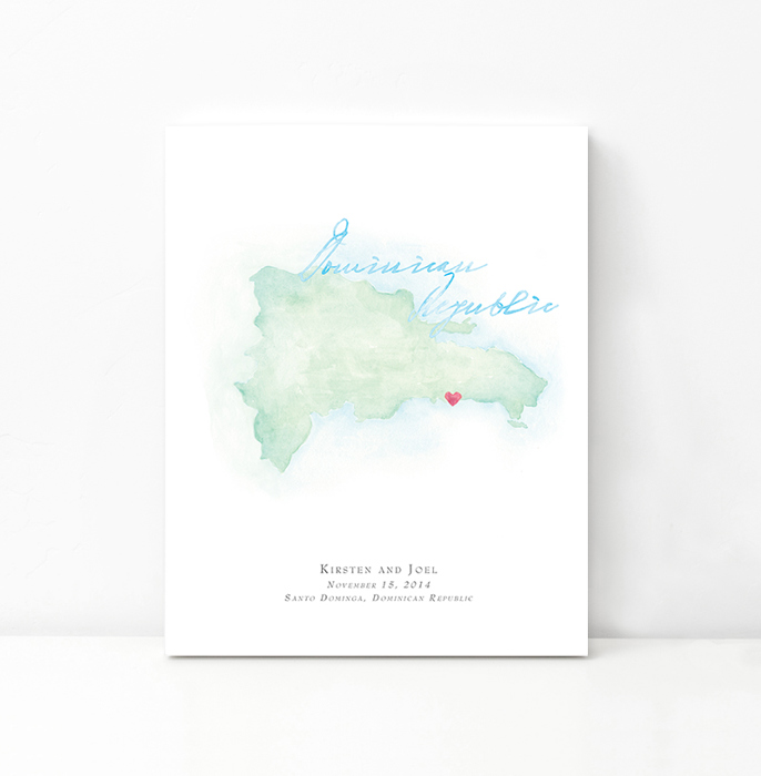Personalized Watercolor Map 