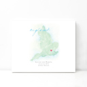 England 5x7 - Landscape Personalized Watercolor Map 