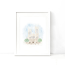  First United Methodist Church Watercolor Art Print - Fort Worth, Texas