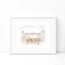  Fort Worth Stock Yards Watercolor Art Print - Fort Worth, Texas