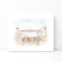  Fort Worth Stock Yards Watercolor Art Print - Fort Worth, Texas